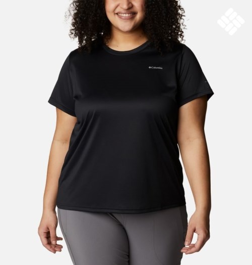 Columbia Hike Kort Sleeve Crew T-skjorte Dame Svarte | Plus Size 23098D